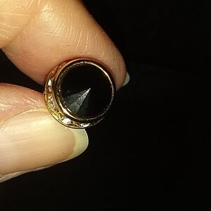 black Swarovski tie tack